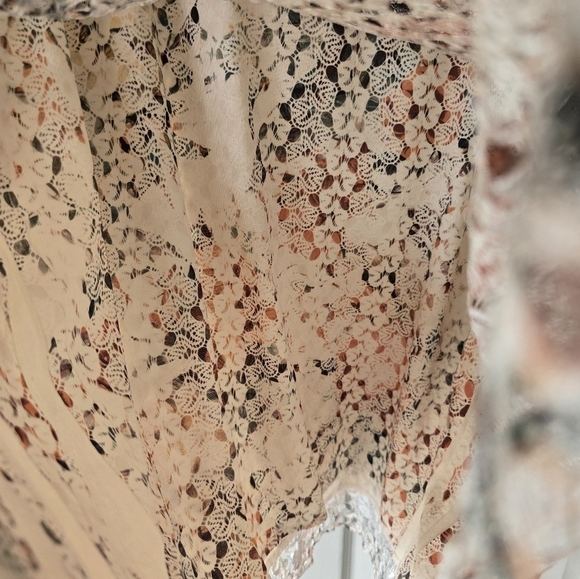 Frazzle Sheer Lace Blouse Womens Sz L Studed Lined High Low Coastal Y2k … - Picture 7 of 15